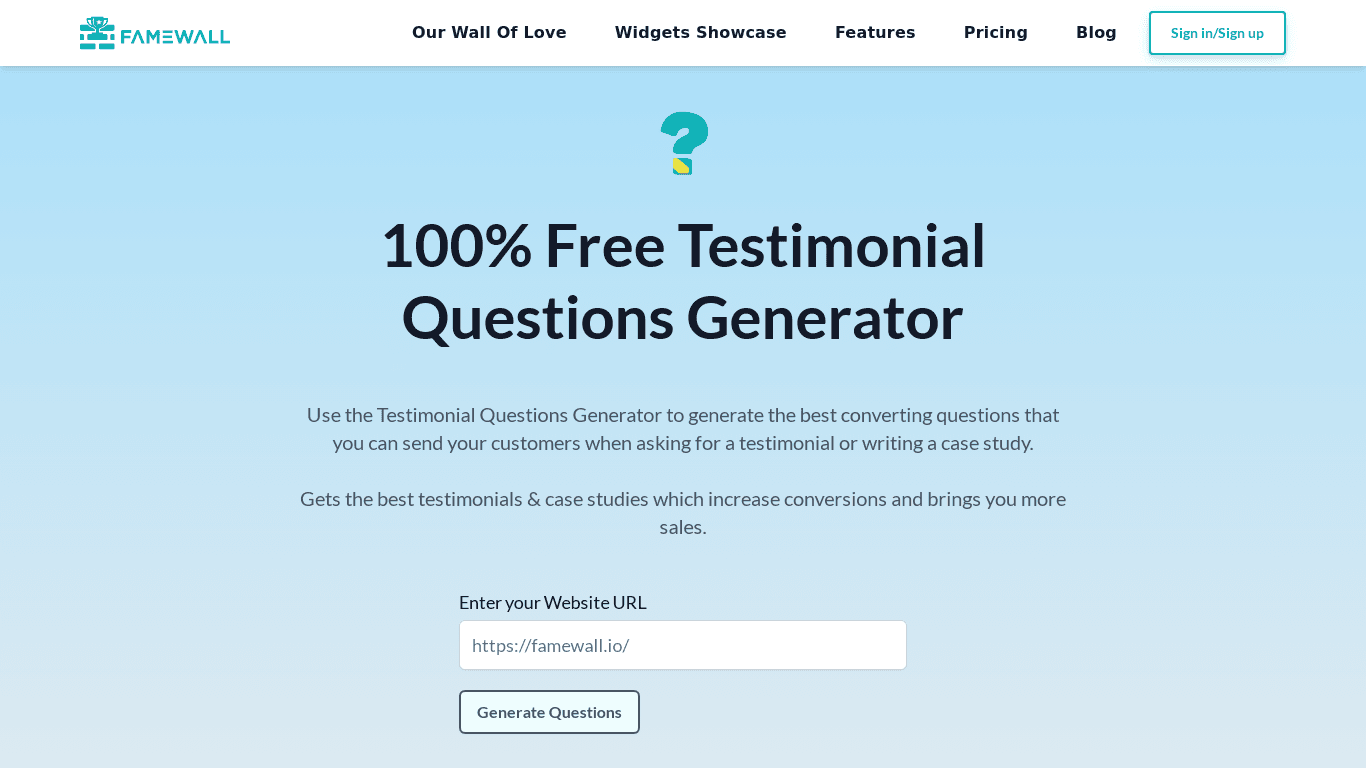 AI Testimonial Questions Generator image