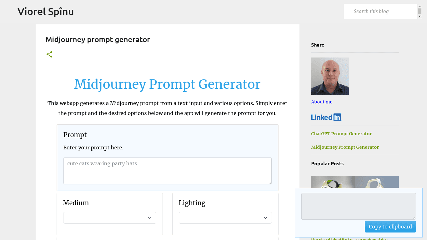 Midjourney prompt generator image