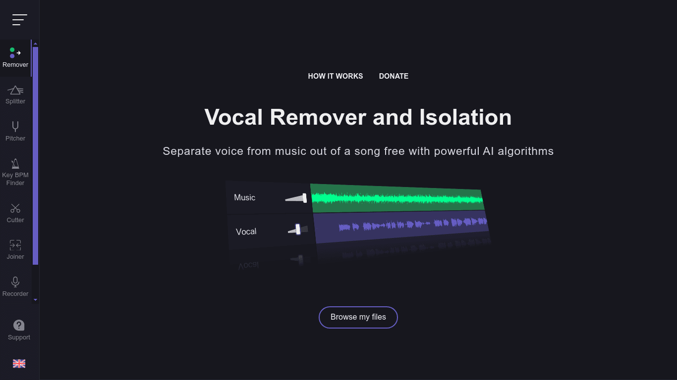 XMinus.Pro Demo Separate Vocals And Music AI Demos